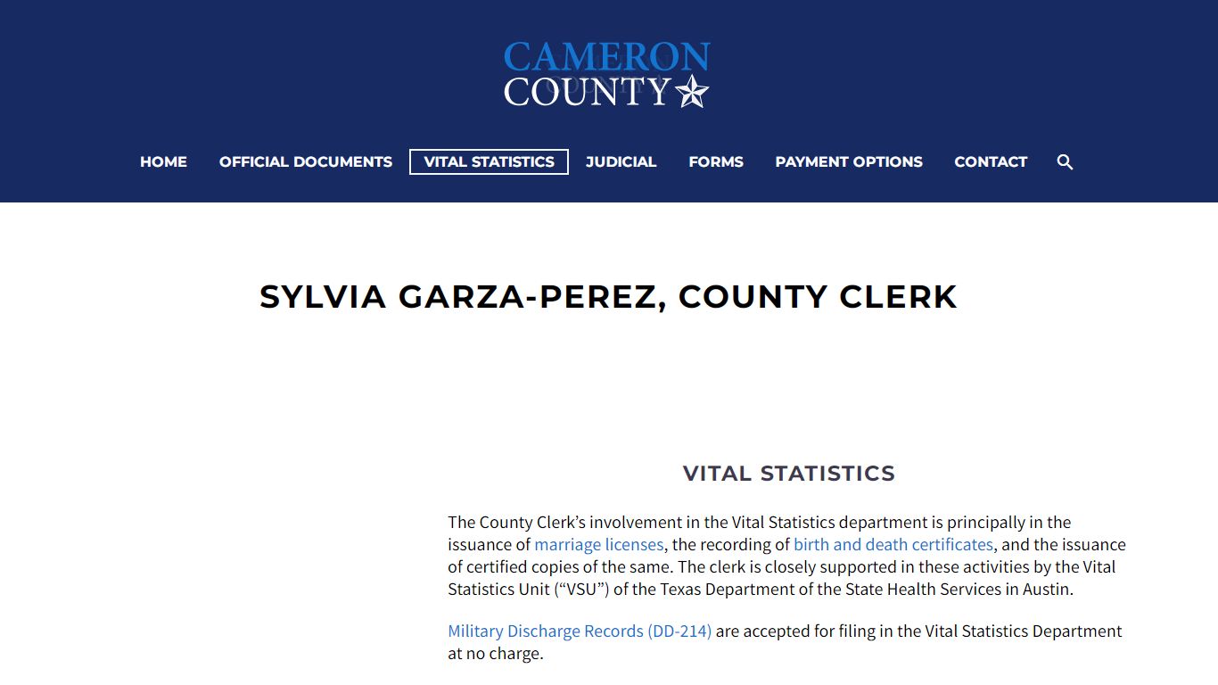 Sylvia Garza-Perez, County Clerk - Cameron County